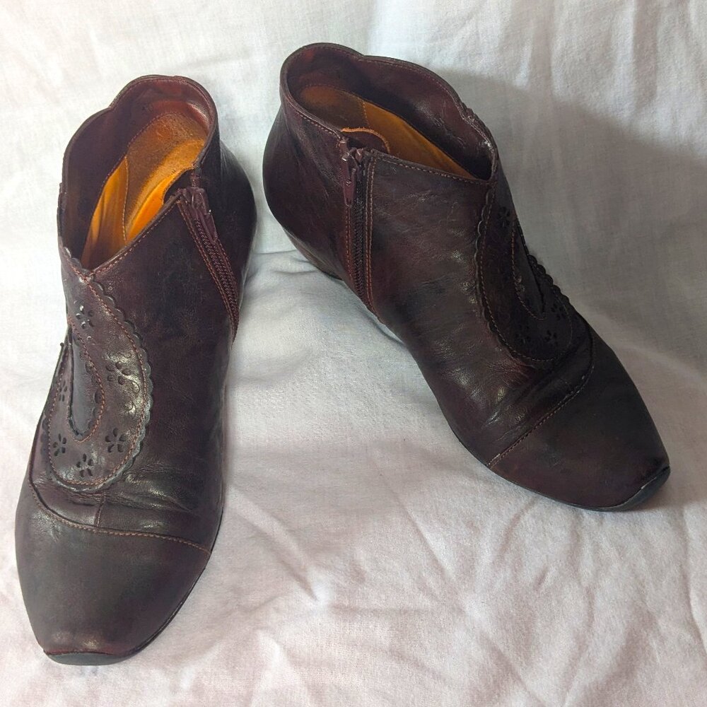 Think! dark oxblood "Aida" leather ankle boots | Size EU 40 | Made in Italy